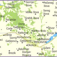 Kapela - Crkva Roždestva Presvete Bogorodice, Brđani, Prnjavor - mapa