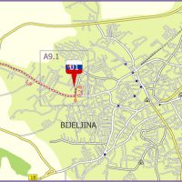 Slovačka evangelistička crkva, Bijeljina - mapa